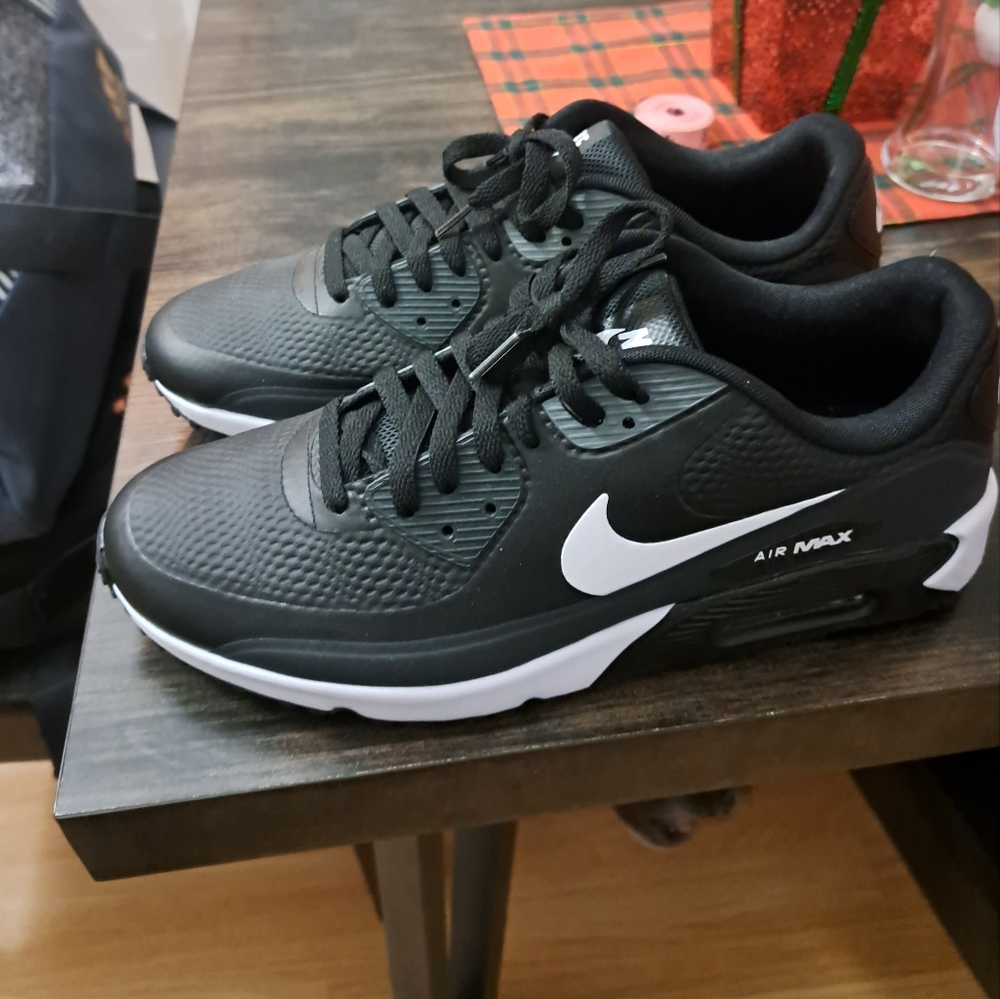 Nike Air Max 90 G Golf Shoes Waterproof Black White MEN'S SIZE 12